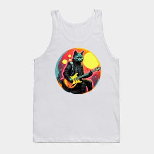 Cat Playing Guitar Funny Cat With Guitar Cute Cat Guitar Tank Top